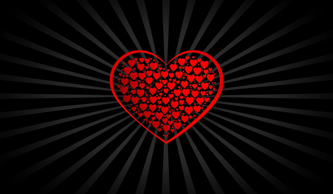 Heart Black Background Hearts  - Alexey_Hulsov / Pixabay