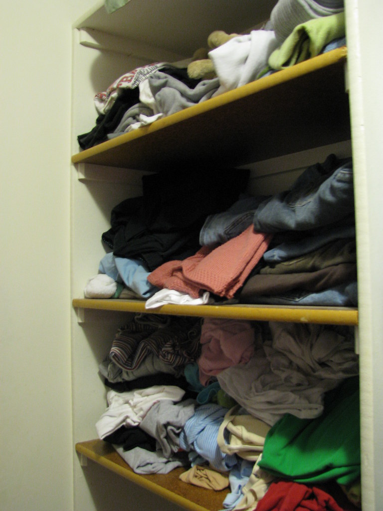 Clutter Diet Master Closet Before